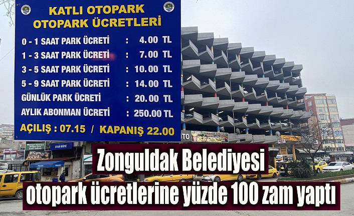 Zonguldak Belediyesi otopark ücretlerine yüzde 100 zam yaptı