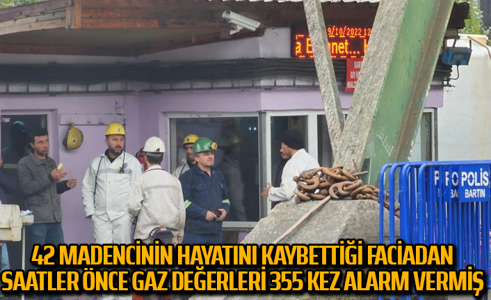 42 madencinin hayatını kaybettiği faciadan saatler önce gaz değerleri 355 kez alarm vermiş