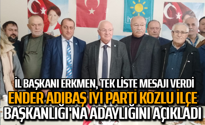 Ender Adıbaş İYİ Parti Kozlu İlçe Başkanlığı'na adaylığını açıkladı